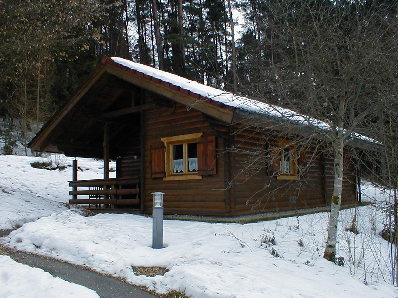  Ferienhaus 8 im Winter / Blockhaus in Stamsried / Bayerischer Wald